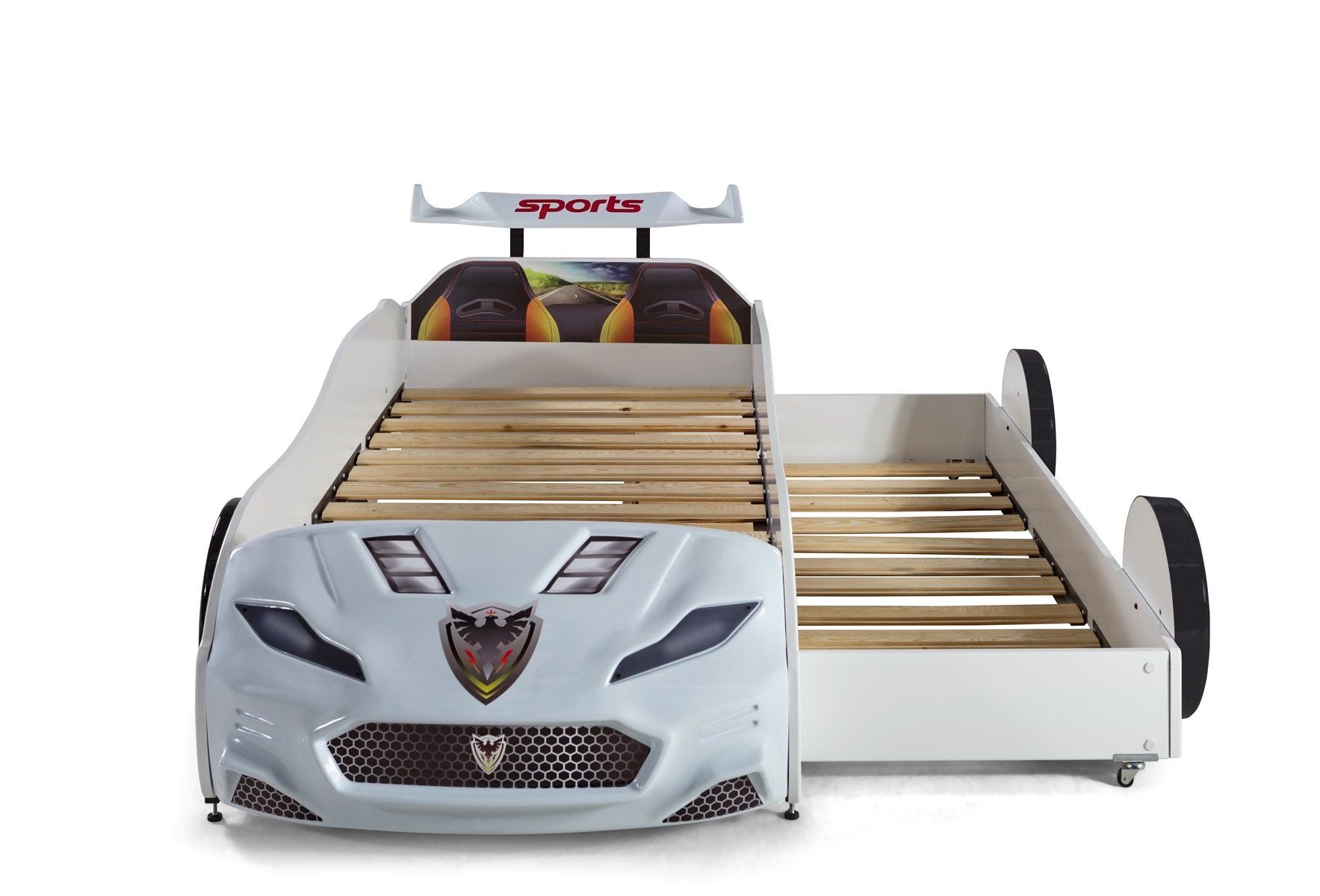 Autobett Kinderzimmer Forza 2 Turbo 4-teilig in Weiß