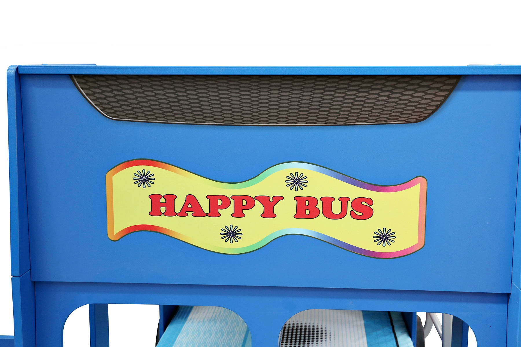Hochbett Happy Bus mit Matratze & LED in Blau 90x190