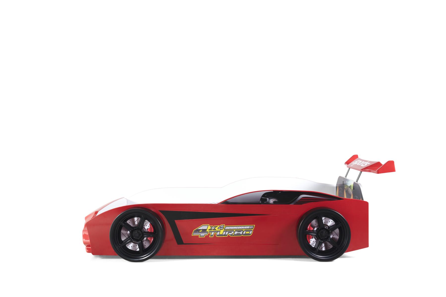 Autobett Kinderzimmer GT18 4x4 Turbo 4-teilig in Rot