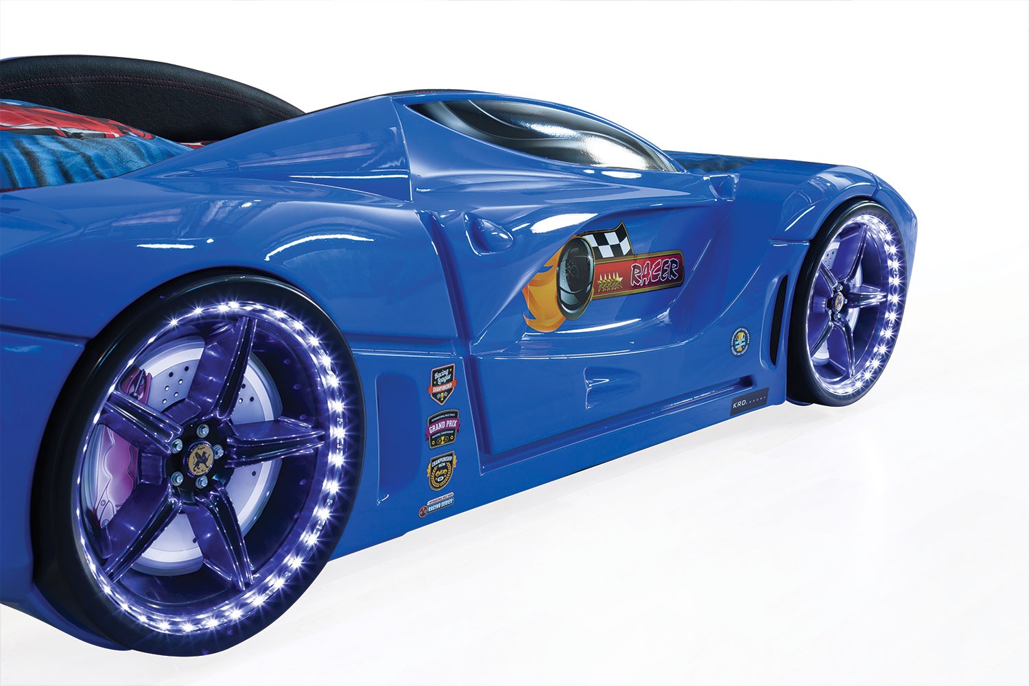 Autobett mit Bluetooth in Blau Drift mit LED USB und Sound