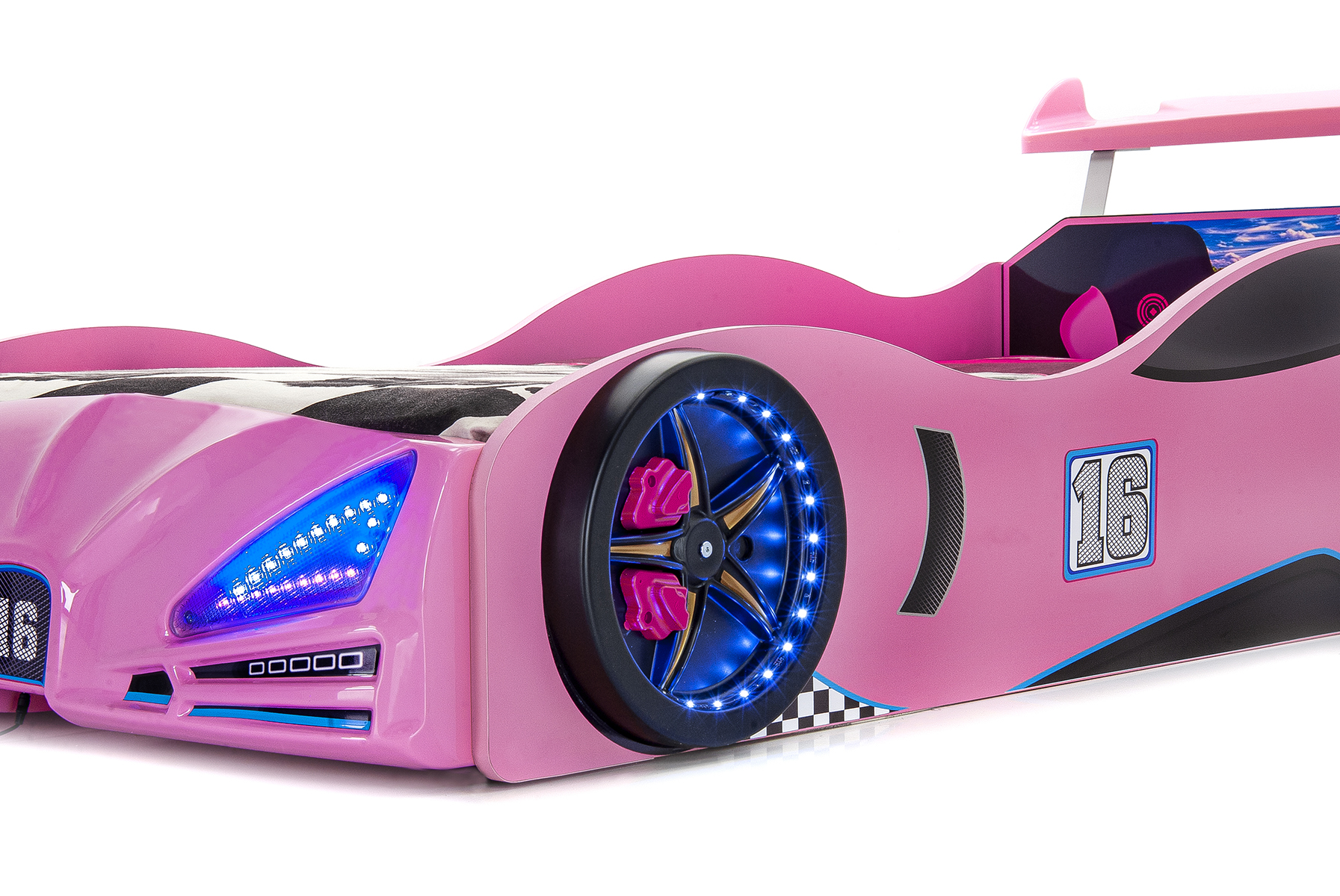 Autobett XR-4 Venom mit Scheinwerfer und Sound Pink 