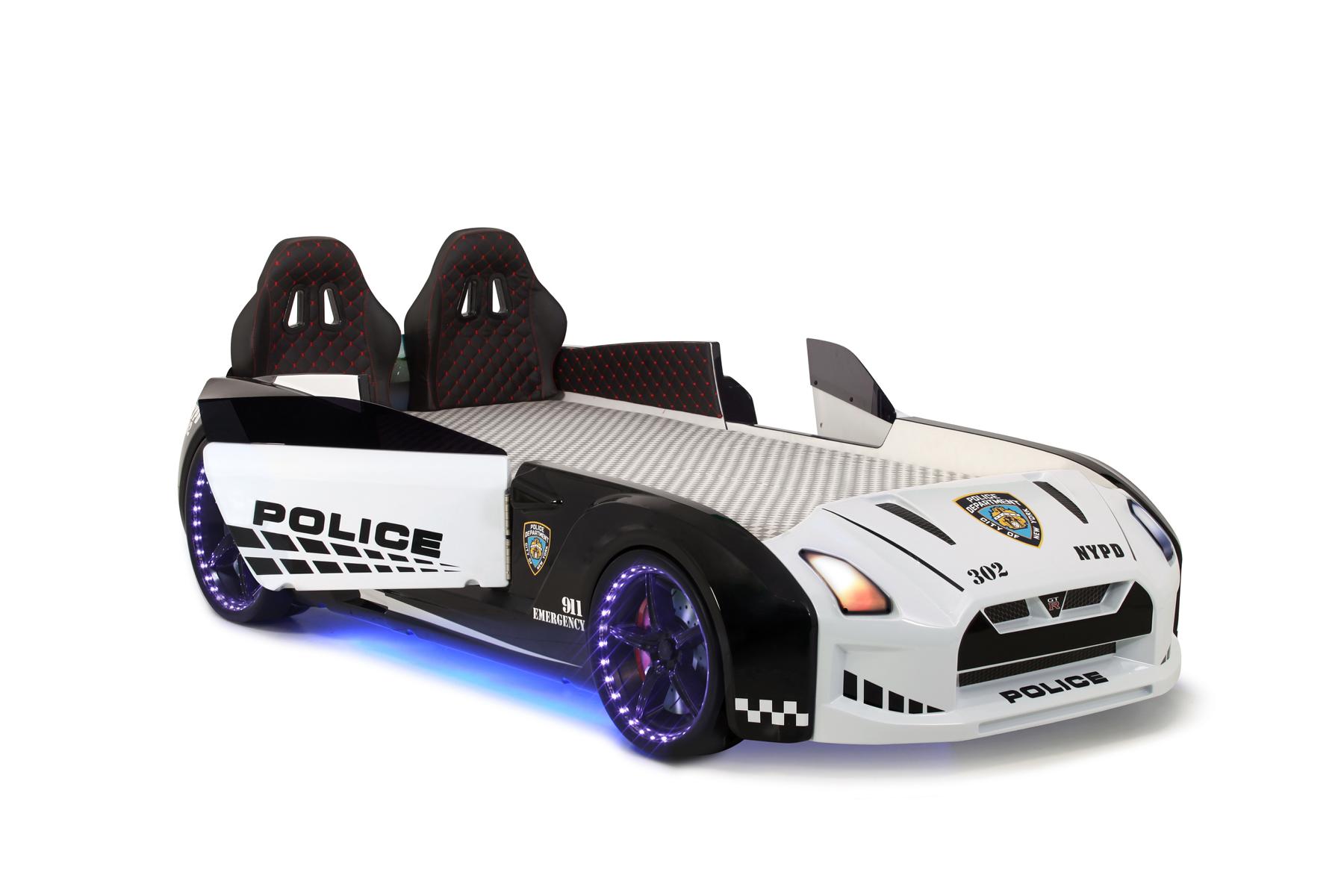 Autobett GT-V Police mit Sound Sirene und Bluetooth 